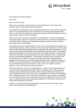 Stolen-card, counterfeit-card and card-not