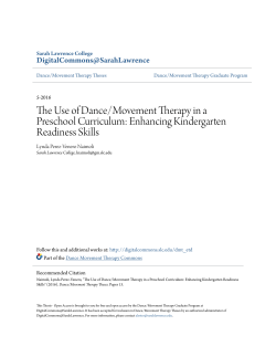 The Use of Dance/Movement Therapy in a Preschool Curriculum