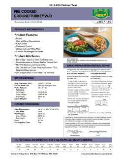 pre-cooked ground turkey w/d