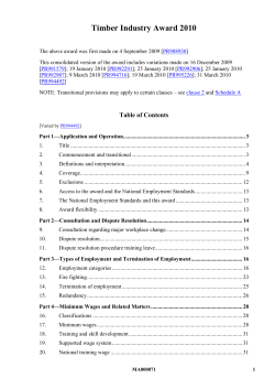 Timber Industry Award 2010