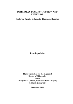 DERRIDEAN DECONSTRUCTION AND FEMINISM