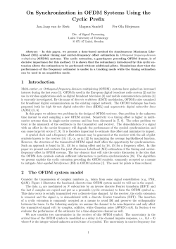 On Synchronization in OFDM Systems Using the Cyclic Prefix