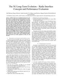 The 3G Long-Term Evolution &oelig; Radio Interface