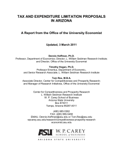 tax and expenditure limitation proposals in arizona