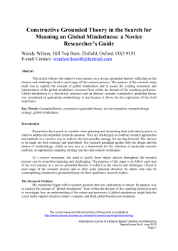 Constructive Grounded Theory in the Search for Meaning on Global