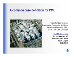 A common case definition for PML