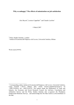 unions and job satisfaction - The Centre for Economic Performance