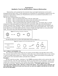 Experiment 9 Qualitative Tests For Hydrocarbons