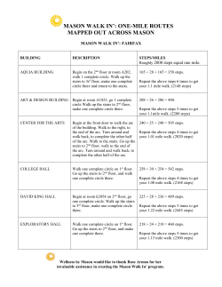 MASON WALK IN`: ONE-MILE ROUTES MAPPED OUT ACROSS