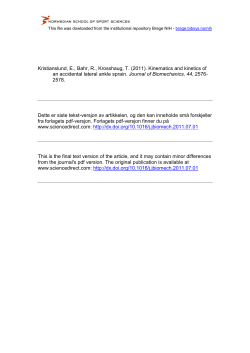 Kinematics and kinetics of accidental ankle sprain in 3D motion