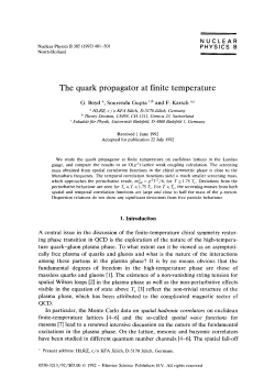 The quark propagator at finite temperature
