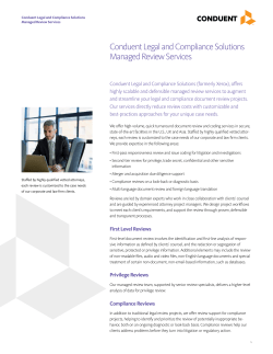 Conduent Legal and Compliance Solutions Managed Review