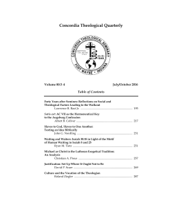 Concordia Theological Quarterly - Concordia Theological Seminary