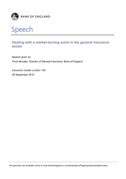 Dealing with a market-turning event in the general insurance sector