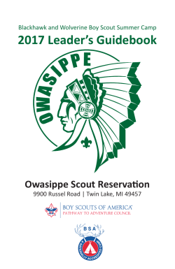 2017 Owasippe Leader Guide - Owasippe Scout Reservation