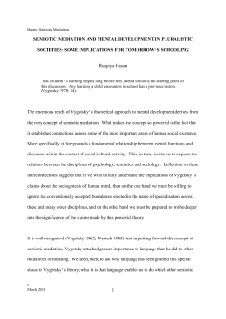 semiotic mediation and mental development