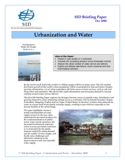 Urbanization and Water - Society for International Development