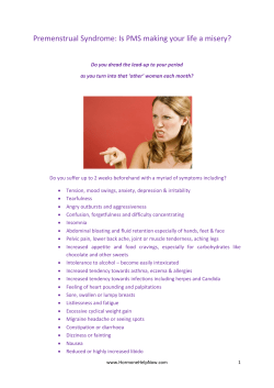 Premenstrual Syndrome: Is PMS making your life a misery?