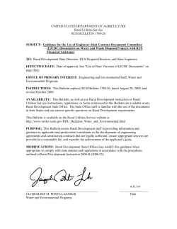 UNITED STATES DEPARTMENT OF AGRICULTURE Rural Utilities