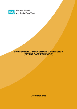 Disinfection and Decontamination Policy