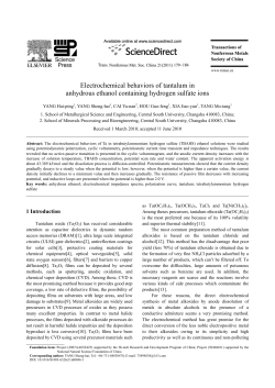 Electrochemical behaviors of tantalum in anhydrous ethanol