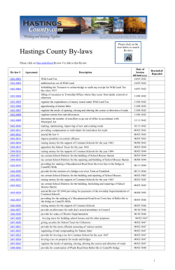 Hastings County By-laws