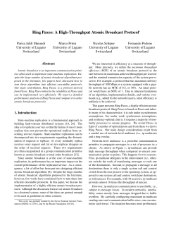 Ring Paxos: A High-Throughput Atomic Broadcast Protocol