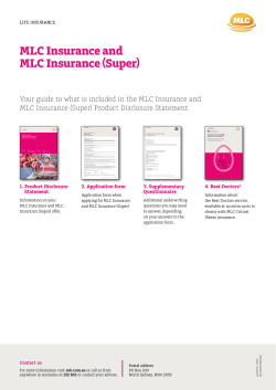 MLC Insurance and MLC Insurance (Super) PDS