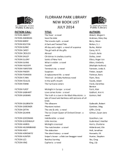 florham park library new book list july 2014