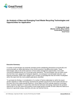 New And Emerging Food Waste Recycling