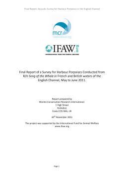 Final Report of a survey for Harbour Porpoises conducted from RV