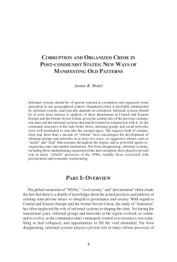 Corruption and Organized Crime in Post-Communist