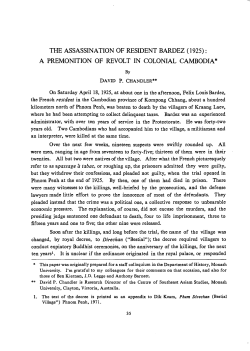 THE ASSASSINATION OF RESIDENT BARDEZ (1925): A