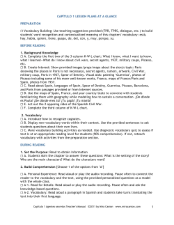 1 CAP&Iacute;TULO 1 LESSON PLANS AT A GLANCE