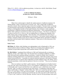 A life in addiction psychiatry