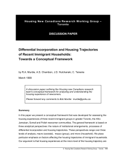 Differential Incorporation and Housing Trajectories of Recent