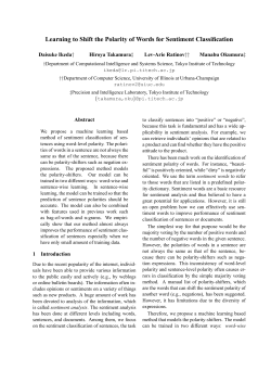 Learning to Shift the Polarity of Words for Sentiment Classification