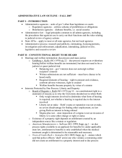 administrative law outline &ndash; fall 2007