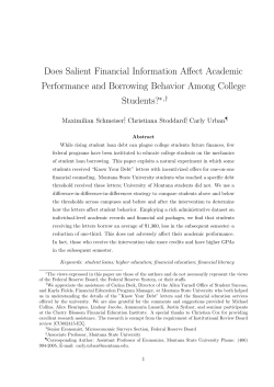Does Salient Financial Information Affect Academic Performance