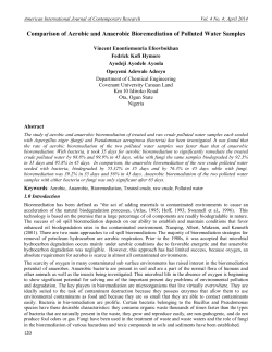 Comparison of Aerobic and Anaerobic Bioremediation of Polluted