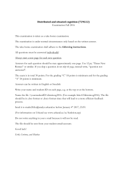 Distributed and situated cognition (729G12)