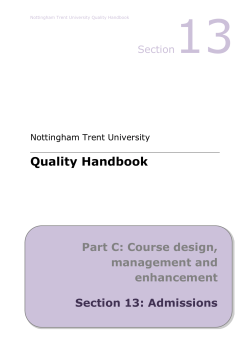 Quality Handbook - Nottingham Trent University