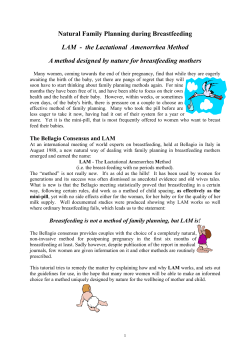 Natural Family Planning during Breastfeeding