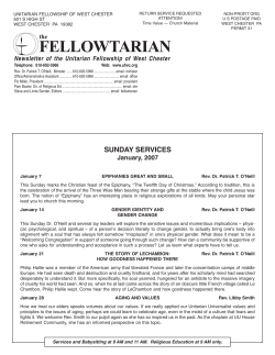 Jan - Unitarian Congregation of West Chester