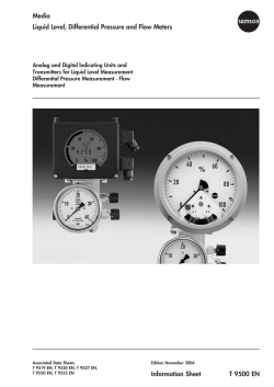 Media Liquid Level, Differential Pressure and Flow Meters