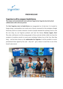 PRESSRELEASE Yogorino is off to conquer South Korea