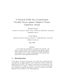 R a ckoff an d S imo n [P0]). T he sc he me is qu ite