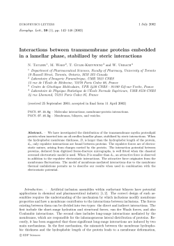 Interactions between transmembrane proteins embedded in a