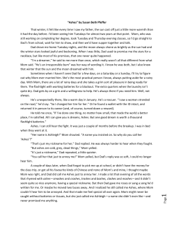 P age &ldquo;Ashes&rdquo; by Susan Beth Pfeffer That winter, it felt like every