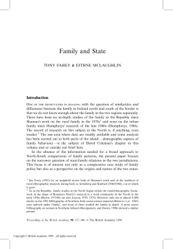 Family and State - British Academy